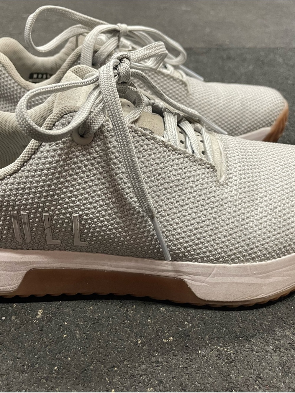 NOBULL Light Gray Knit Training Shoes with Gum Outsole